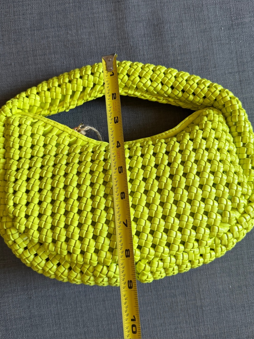 Lime Woven Statement Bag - Picture 7 of 9